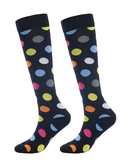 Knee-High Compression Socks - Vibrant Polka