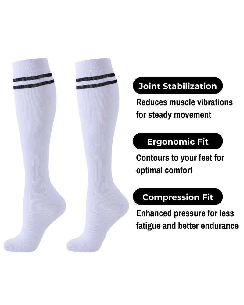 Knee-High Compression Socks - White