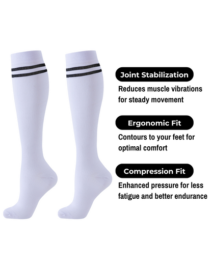 Knee-High Compression Socks - White