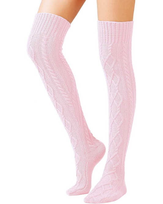 CozyWarm Knit Stockings - Pink